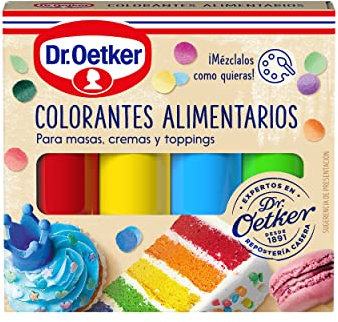 DR. OETKER Colorantes Alimentarios, Colorantes de Uso Alimentario Especialmente Diseñados para Pasteles, Tartas, Fondants, Glaseados y Bebidas - Pack de 4 Lápices Diferentes y Combinables, Azul