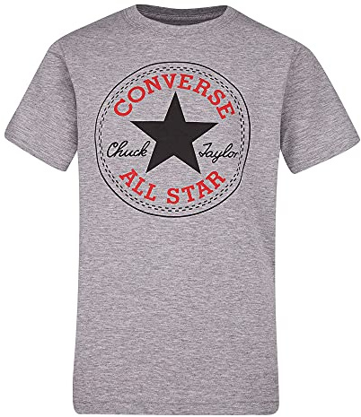 Converse Baby-Jungen Chuck Patch Tee Trainingsanzug, Grau (Dark Grey Heather), 12-13 Jahre