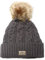 LONGCLASS Graue Bommelmütze Damen Elegance dunkelgrau anthrazit Mütze Frauen Wintermütze grau Wollmütze mit Bommel Damenmütze Strickmütze Pudelmütze Mädchen