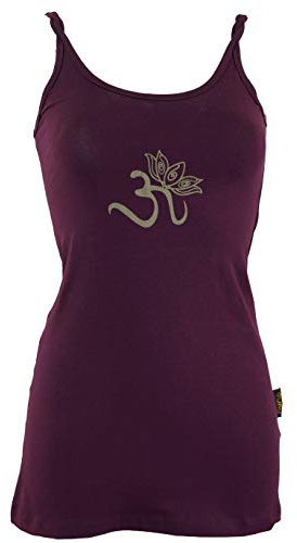 GURU SHOP Yoga-Top aus Bio-Baumwolle OM - Plum, Damen, Size:L