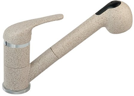 Beige ausziehbare Niederdruckarmatur Küchenarmatur Spültischarmatur mit Geschirrbrause in Granitoptik für Boiler/Untertischgerät