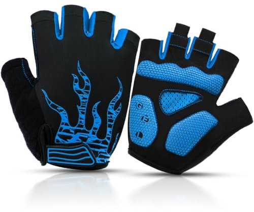 BTNEEU Fingerlose Fahrradhandschuhe mit Gel Mountainbike Handschuhe Halbfinger Männer, Atmungsaktiv Trainingshandschuhe Rennrad Handschuhe Radhandschuhe MTB Handschuhe für Damen Herren