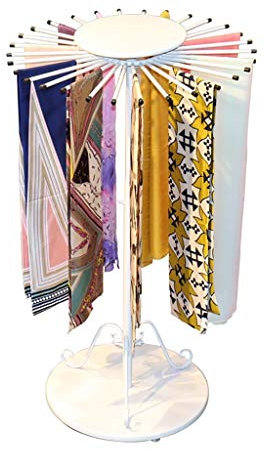FKKleiderstangen Ständer for Schals, drehbare Halterung, drehbarer Schal, Gürtel, Schmuckständer, 30/45-armiger Bodenständer, weiß (Size : 70 * 130 * 50cm)