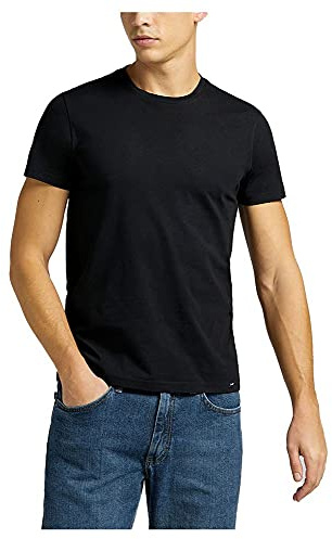 LEE - T Shirt Herren - Slim Fit - Twin Pack Crew - Weiß
