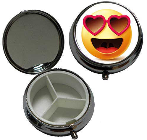 Pillendose Lustige Gesichter Herzbrille
