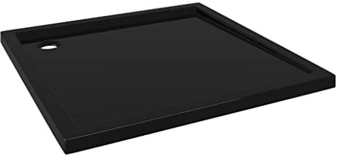 vidaXL Duschtasse Niedrige Schwelle Duschwanne Bad Brausewanne Brausetasse Duschbecken Dusche Wanne Bad Badezimmer ABS Quadratisch Schwarz 80x80cm