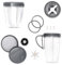 Axer 14-tlg. Ersatzteile kompatibel mit Nutribullet 600W & 900W - Smoothie Becher mit Deckel (680ml / 511ml) und Deckelring Dichtungen Stoßpolster Mixer Klinge und Zahnräder