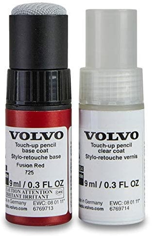 Volvo Original 725 Fusion Red Lackstift Set - 9ml Basislack, 9ml Klarlack - Lackreparatur Set Ausbesserungslack rot 31651045