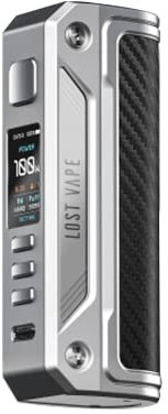 Lost Vape Thelema Solo Box Mod Akkuträger e Zigarette, mit maximal 100 Watt Leistung, Farbe silver/carbon fiber, ohne Nikotin