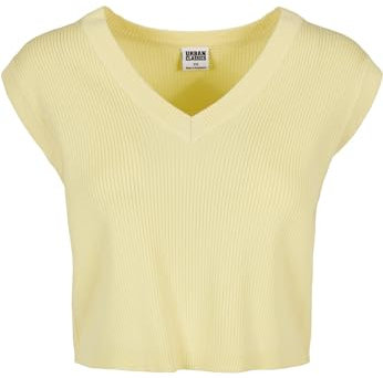 Urban Classics Women's TB4787-Ladies Short Knittd Slip On Pullover Sweater, softyellow, 4XL