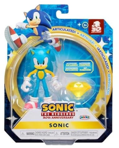 Sonic The Hedgehog 4 Articulated Action Figure Collection (Choose Figure) (Sonic (30th Anniversary))