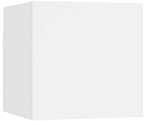 Tidyard Wandschrank Hängeschrank Aufbewahrung Oberschrank Aktenschrank Spanplatte Weiß Weiß 30,5x30x30 cm