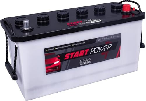 intAct Start-Power 60026GUG, wartungsarme Autobatterie 12V 100Ah 600 A (EN), Schaltung 0 (Pluspol rechts), Maße (LxBxH): 413x175x215mm
