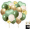 71 Stück 30cm Luftballons Grün Weiß Gold Ballons Hochzeit Luftballons Metallic Grün Helium Ballon Girlande Grün Herzluftballons