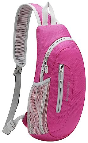 Gisdanchz Sling Bag Herren Damen Brusttasche Herren Klein Slingbag Crossover Bag Crossbody Chest Bag Schultertasche Schulterrucksack Damen Herren Sling Rucksack Cross Body Bag, Rosenrot