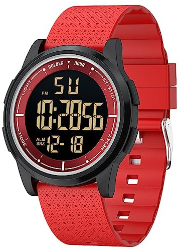 Affute Uhren Herren & Damen Minimalistisch Sport 5ATM Schwimmen Digital wasserdichte Armbanduhr, Ultra-Dünne Weitwinkel-Display Gummi-Armband Armbanduhr für Jungen Mädchen