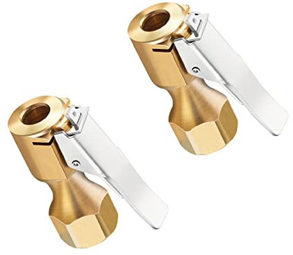 JNNJ 2 Piezas Conector Inflador Neumáticos, Boquillas Inflado Neumático Boquilla Abrazadera Válvula, Neumático Boquilla Inflador Abrazadera Válvula, Conector Válvula Inflado para Coche, Camión