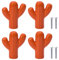 NAKUPENDA 4 Stück Keramik Türgriff Möbelknöpfe Kaktusform Schrank Schubknöpfe Knauf Griffe für Kinderzimmer Küchen Schränke Bücherregal (Orange)