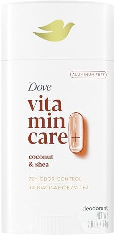 Dove Vitamincare+ Deodorant, frei aus Aluminium, Kokosnuss und Karité, für 72 Stunden, Schutz vor Gerüchen, atmungsaktiv, für Frauen, 67 ml