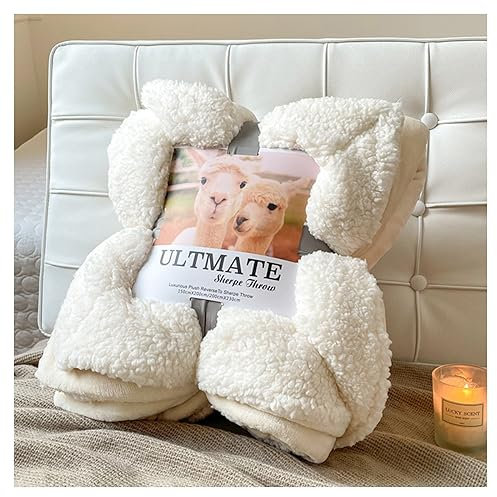 Ergocar Sherpa Coperte, Coperta in Vello di Latte Leggera e Morbida, Coperta Pile Doppio Strato Vello Super Morbido, Coperta da Divano in Leggera, per Letto, Divano e Sedie
