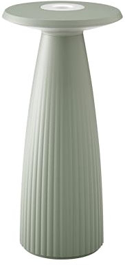 SIGOR Nuflair - Dimmbare LED Akku-Tischlampe mit integrierter Blumenvase Indoor & Outdoor, IP54 spritzwassergeschützt, Höhe 24 cm, aufladbar mit easy-connect puk, 12 h Leuchtdauer, salbeigrün