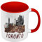 Tasse, Farbe Premium Qualität, Rot – Toronto Vintage Collage Reise Kanada Postkarte – Tasse mit Henkel und farbigem Innenfutter