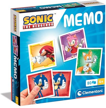 Clementoni Lernspiel Memo Sonic 80 Fliesen - Für Kinder 4-6 Jahre, Hergestellt In Italien 18303