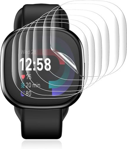 nvskvd Schutzfolie für Fitbit Versa 4, 6 Stück TPU Displayschutzfolie Klar HD Weich Hydrogel Folie TPU Hydrogel Film
