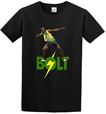Usain Bolts Mens T-Shirt Novelty Tops Black S
