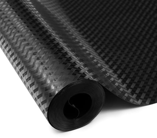 Sevenpers Shelf Liners, Fridge Liners Kitchen Cupboard Cabinet Liners Washable, Waterproof and Oilproof Non-Adhesive EVA Material BPA Free Drawer Liners Shelf Protector Black 30x150cm