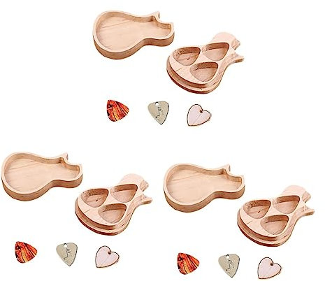 Abaodam 3sätze Handgefertigte Plectrum-box Aus Ahornholz Mit Gitarren-picks Praktisches Gitarrenzubehör Für Musikliebhaber Und Gitarristen Stilvolle Und Natürliche Aufbewahrungslösung