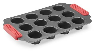 Lékué Molde Mini Muffins Pastelería antiadherente Metálico, 12 cavidades