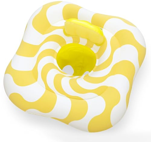 Bestway Swim Safe ABC Schwimmsitz Stufe A, 72 x 72 x 27 cm, für 1-2 Jahre, 11-15 kg, strapazierfähiges PVC, Samtoberfläche, 4 Luftkammern, Sicherheitsventile, Windel-+Y1175+Y1118