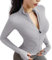 VEKTOL Gym Tops for Women Long Sleeve Activewear Running Workout Tee Shirts Ladies Yoga Outfits Tshirt Sports Wear Light Grey M