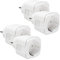 LED ATOMANT Pack 4x Enchufe Inteligente ZigBee, Requiere HUB Zigbee, Medidor de Consumo, Programable con Temporizador, Control Remoto por APP Smart Life y Voz, Compatible con Alexa y Google Home