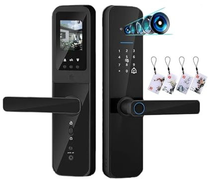 Smart Wifi Digital Door Lock with Biometric Camera and Fingerprint Keyless Entry Ideal for Hotels and Apartments