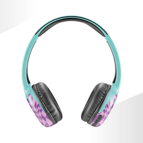 Music Sound - Bluetooth-Kopfhörer mit Soft-Touch-On-Ear-Kopfhörern - Verstellbare Ohrbügel - Anpassungsfähigkeit und Komfort - Play Time 22 Stunden - Grün und Lila