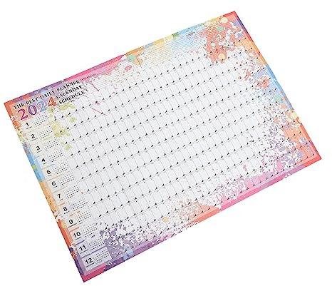 Operitacx 1 Satz Wandkalender 2024 Stand Modern Monate Kalender Täglich Ansehen Digital Wiederverwendbarer Laminierter Jahresplaner Wandplaner 2024 Monatlich Papier