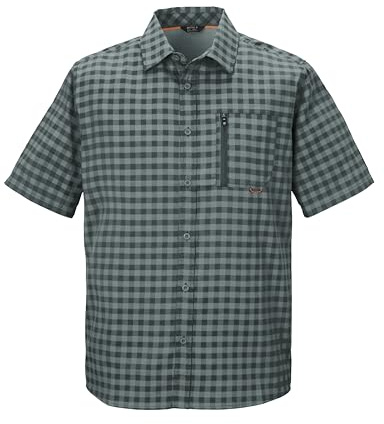 killtec Herren Funktionshemd/Hemd Kurzarm/Outdoorhemd KOS 44 MN WVN SHRT, blaugrau, 3XL, 42790-000