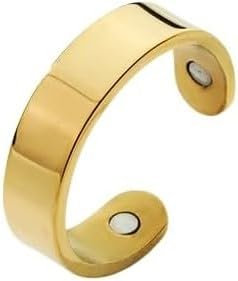 Sandsberg Anti Schnarch Ring,Lymphdrainage Magnetring,Lymphdrainage Magnetring,Gesunder Modeschmuck,Verstellbare Öffnung (1X6X8(cm),Gold)