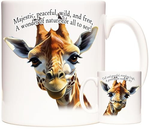 Giraffe Mug, A Gentle Giant Near The Sky, 11OZ Ceramic Gift Mug. Dishwasher and Microwave Safe. Giraffe Gift Coffee Mug