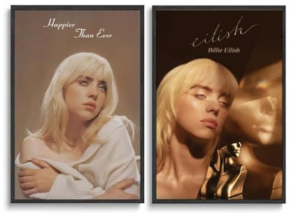 MArtDesign Billie Eilish Musikposter, Albumcover, Leinwandposter und Wandkunst, modernes Familienschlafzimmer, Büro, Fitnessstudio, Dekoration, Geschenk, 30 x 45 cm, Stil 3