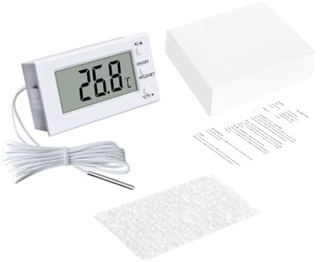 Digital Thermometers -50 to 100℃/-50 to 300℃ Kitchen Oven Thermometers with Long Probe High Low Temperature Alarm