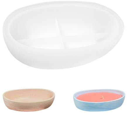 Silikonform Schale Klein Silikonform Kerzenhalter Gieß Form Kerzenhalter Oval Kleine Bootsform Silikon Kerzenhalter Silikonformen für Beton Gips DIY Kerzen Vase Blumentopf