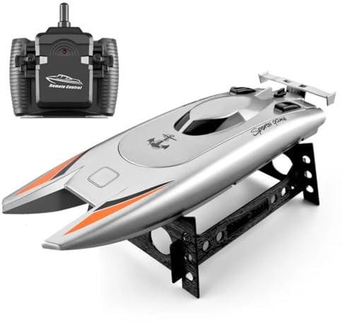 NULA 30 Km/h RC Rennboot für Erwachsene, Ferngesteuertes Boot Schnellboot mit Doppelmotor, 2,4 GHz,Hochgeschwindigkeits Wasserdichtem Rumpf 25 Minuten Akkulaufzeit 32 cm RTR
