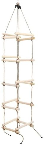 Kinder Strickleiter 200 cm aus Holz - Robuste & sichere Kletterleiter für Kinderzimmer, Spielplatz & Garten - Natürliches Holz, perfekt für kleine Abenteurer