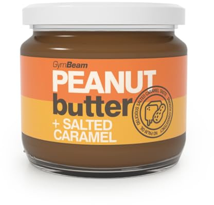 GymBeam Burro di Arachidi al Caramello Salato - Senza Olio di Palma, 70% Arachidi, Senza Glutine, Fonte di Proteine - Crema Spalmabile Cremosa per Ricette Dolci, 340 g