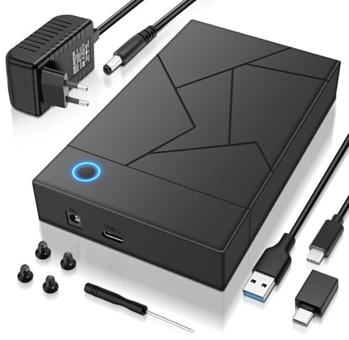 Festplatten Dockingstation USB 3.1 für 2,5/3,5 SATA HDD & SSD bis 18TB – UASP, Plug & Play, Windows/Mac/Linux, Backup & Datentransfer