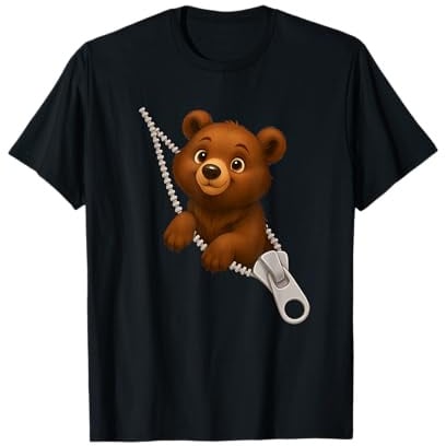 Adorable Fermeture éclair Ours drôle T-Shirt