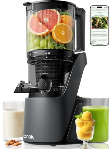 Canoly 3-in-1 Entsafter Slow Juicer mit 150mm Großer Einfüllschacht